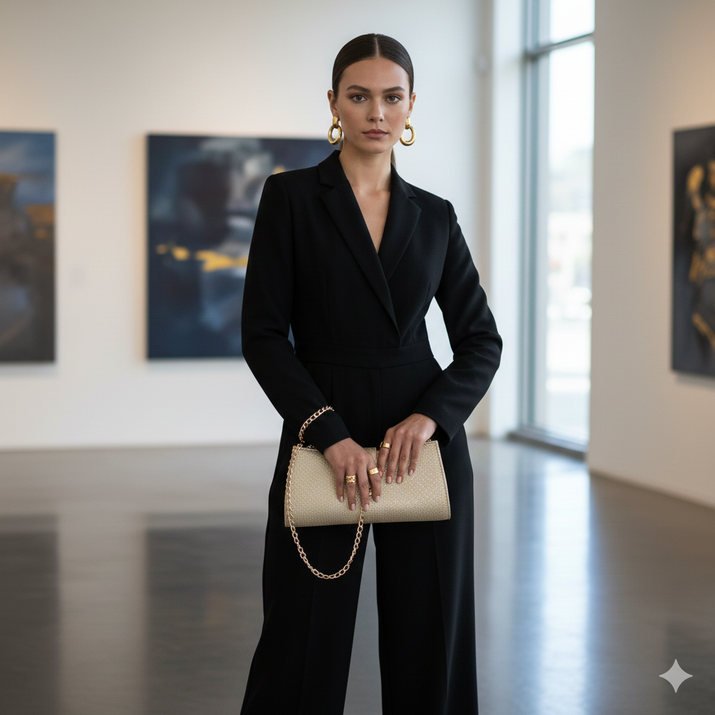 Women Gold Clutch Bag