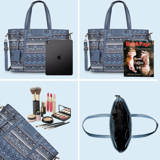 Multicolor Boho Floral Print Tote Handbag for Women