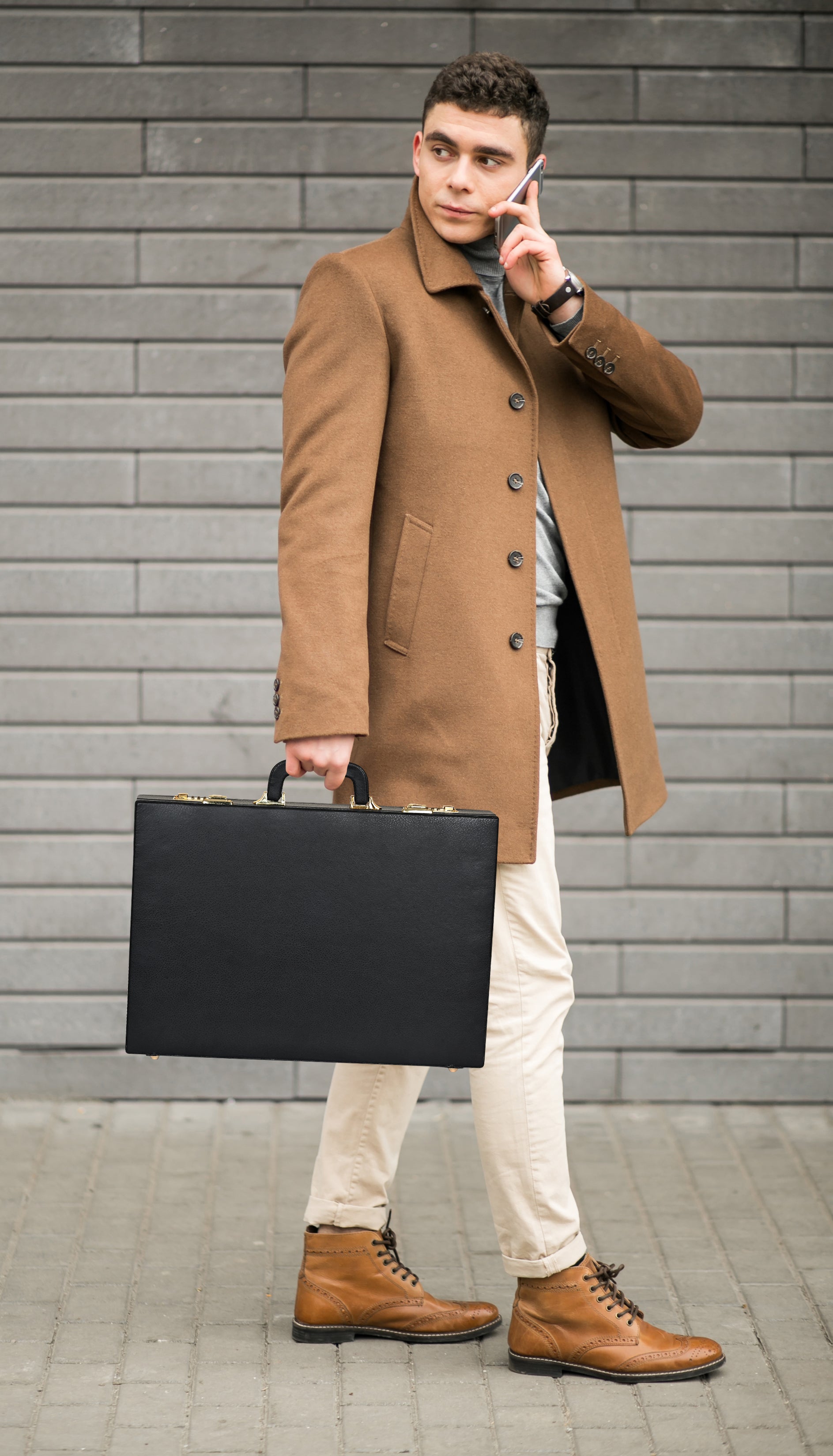 Black Office Briefcase Suitcase for Men