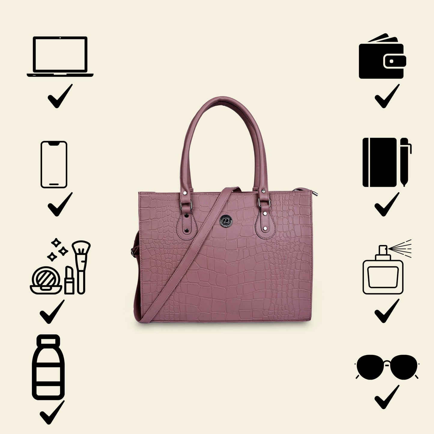 PRD Craft - Croco Laptop Bag for Women