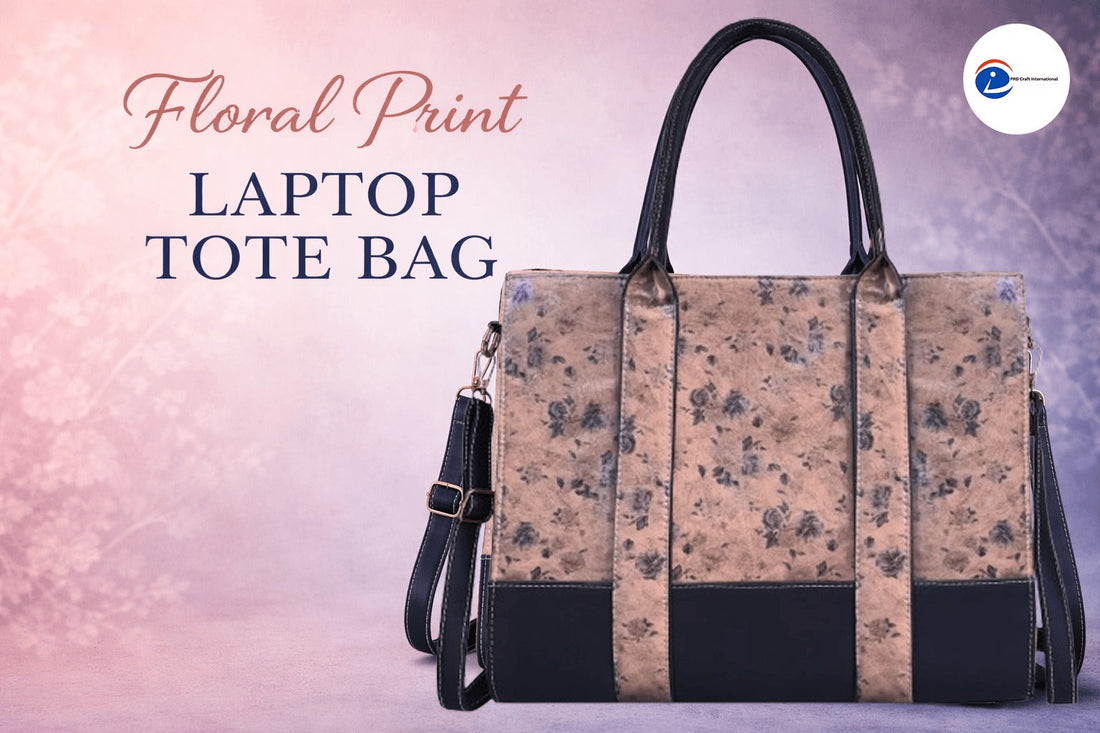 floral print laptop tote bag