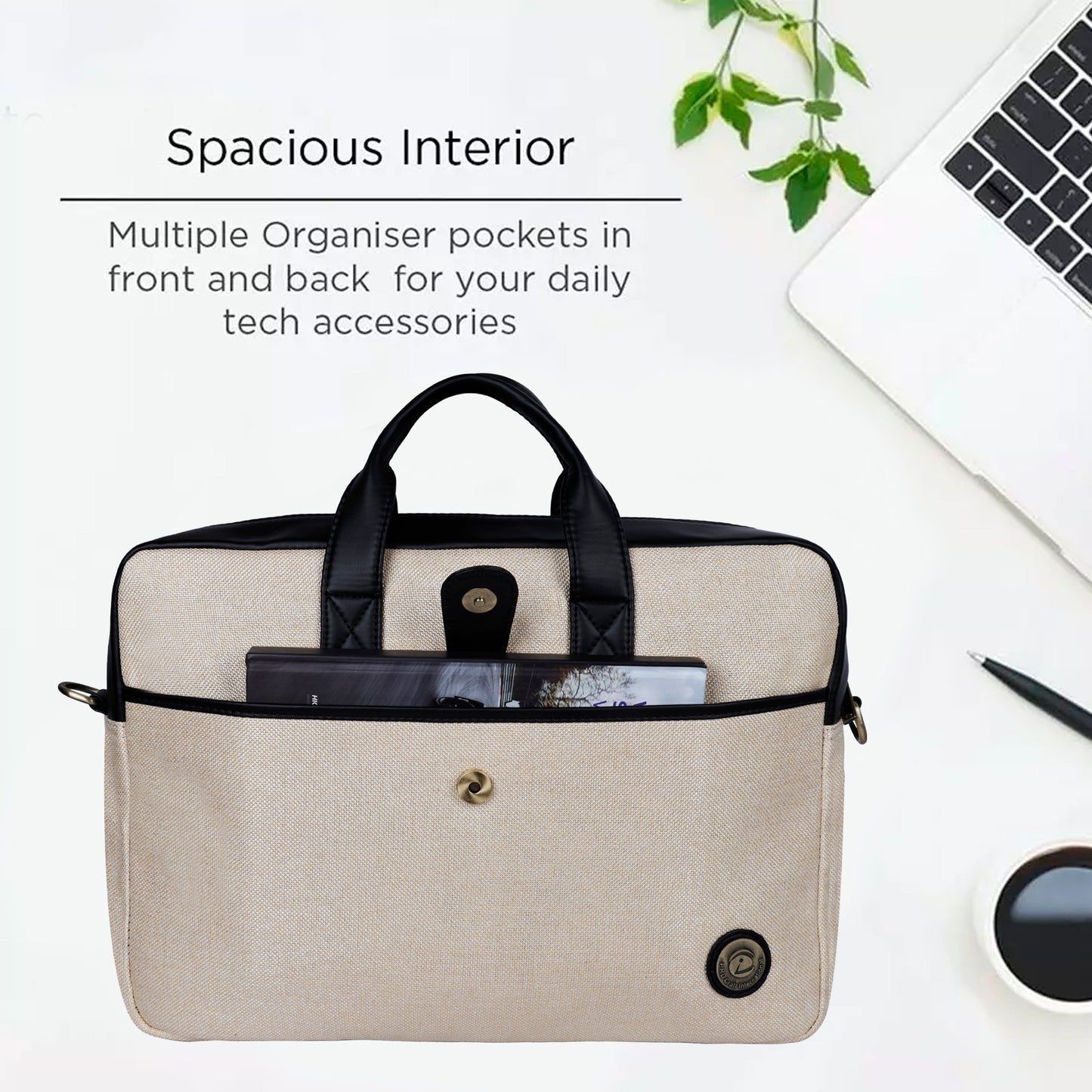 Jute Leather Briefcase for Men And Women