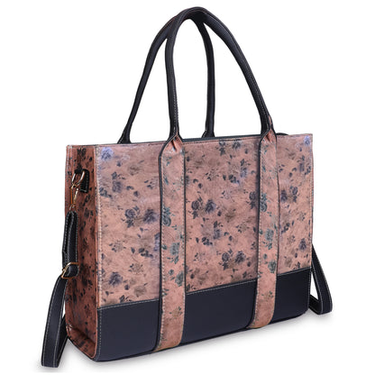 Floral Print Laptop Tote Bag