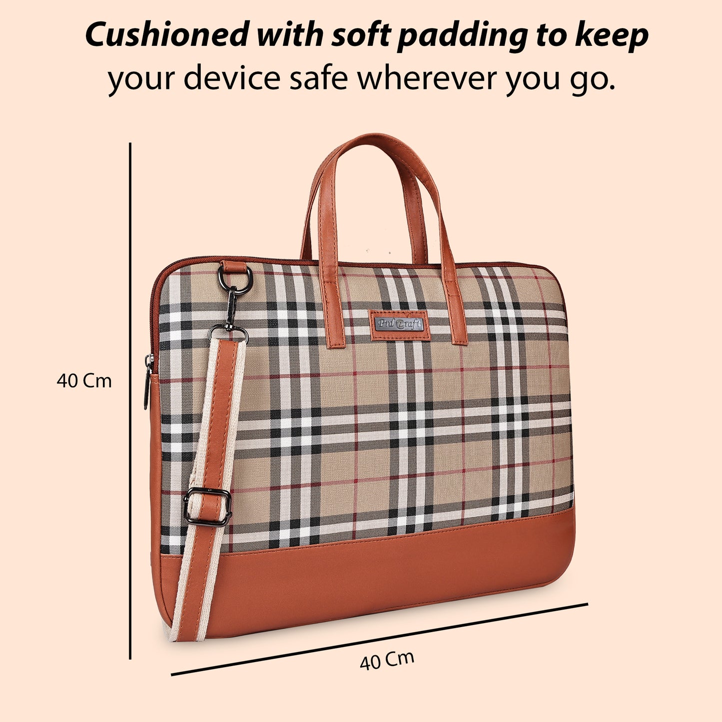 Grid Pattern Laptop Sleeve Bag