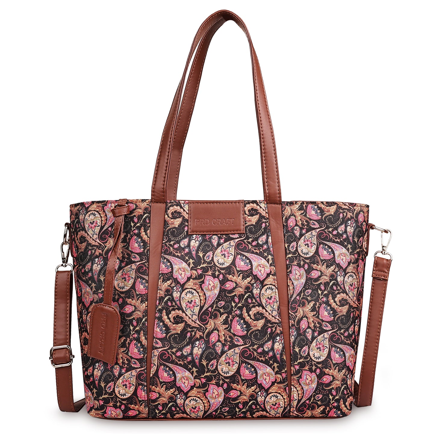 Multicolor Boho Floral Print Tote Handbag for Women