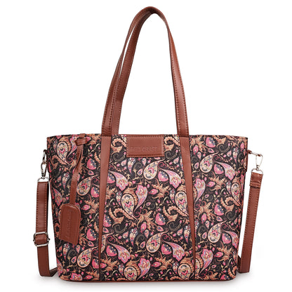 Multicolor Boho Floral Print Tote Handbag for Women