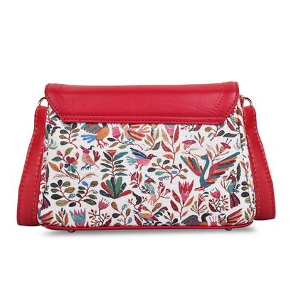 Multicolor Boho Floral Print Flap Sling Bag for Women