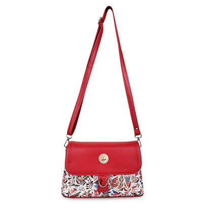 Multicolor Boho Floral Print Flap Sling Bag for Women