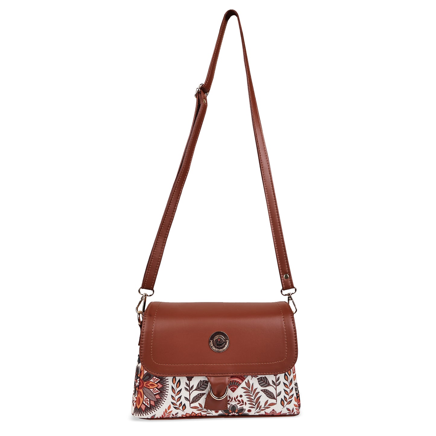Multicolor Boho Floral Print Flap Sling Bag for Women