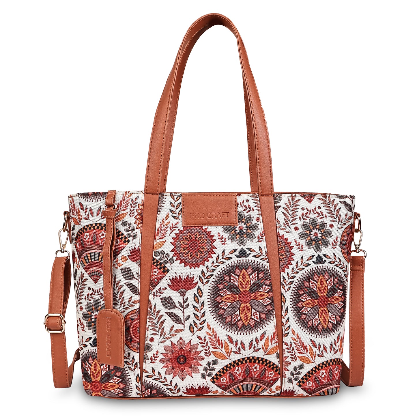 Multicolor Boho Floral Print Tote Handbag for Women