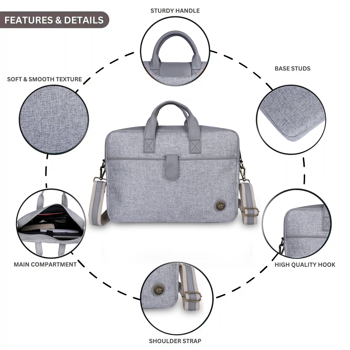 Jute Leather Briefcase for Men And Women