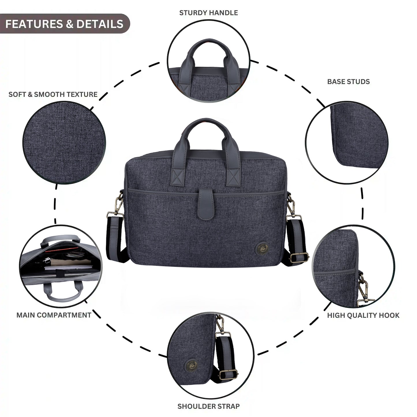 Jute Leather Briefcase for Men And Women