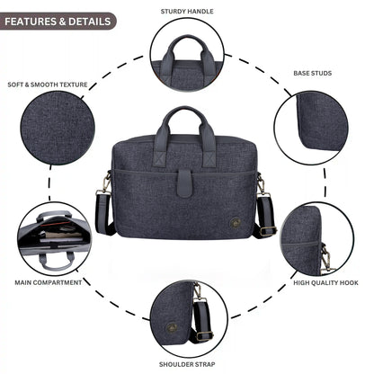 Jute Leather Briefcase for Men And Women