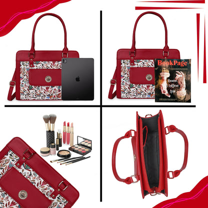 NatureNest Maroon Satchel with PU Leather Trim