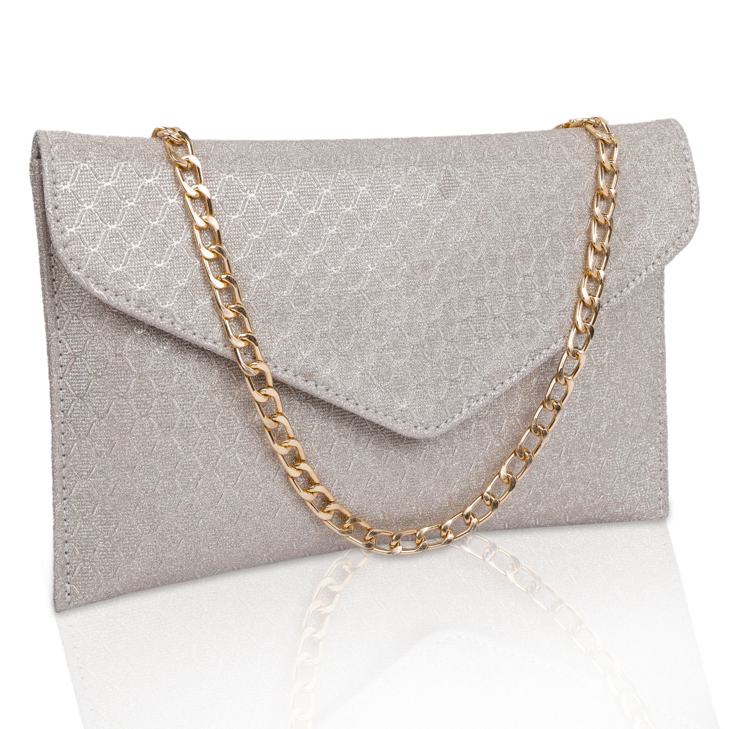 Silver Envelope Clutch Purse