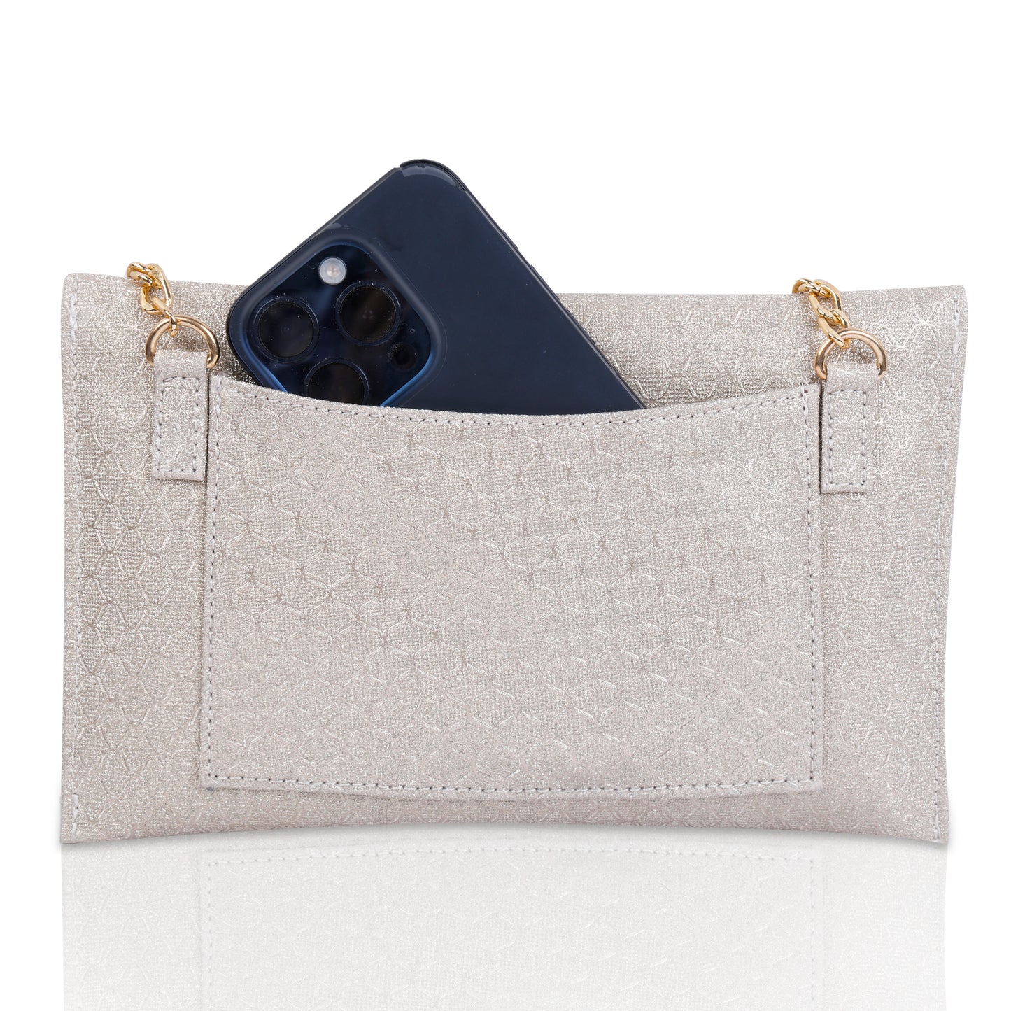 Silver Envelope Clutch Purse