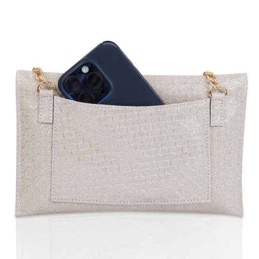 Silver Envelope Clutch Purse