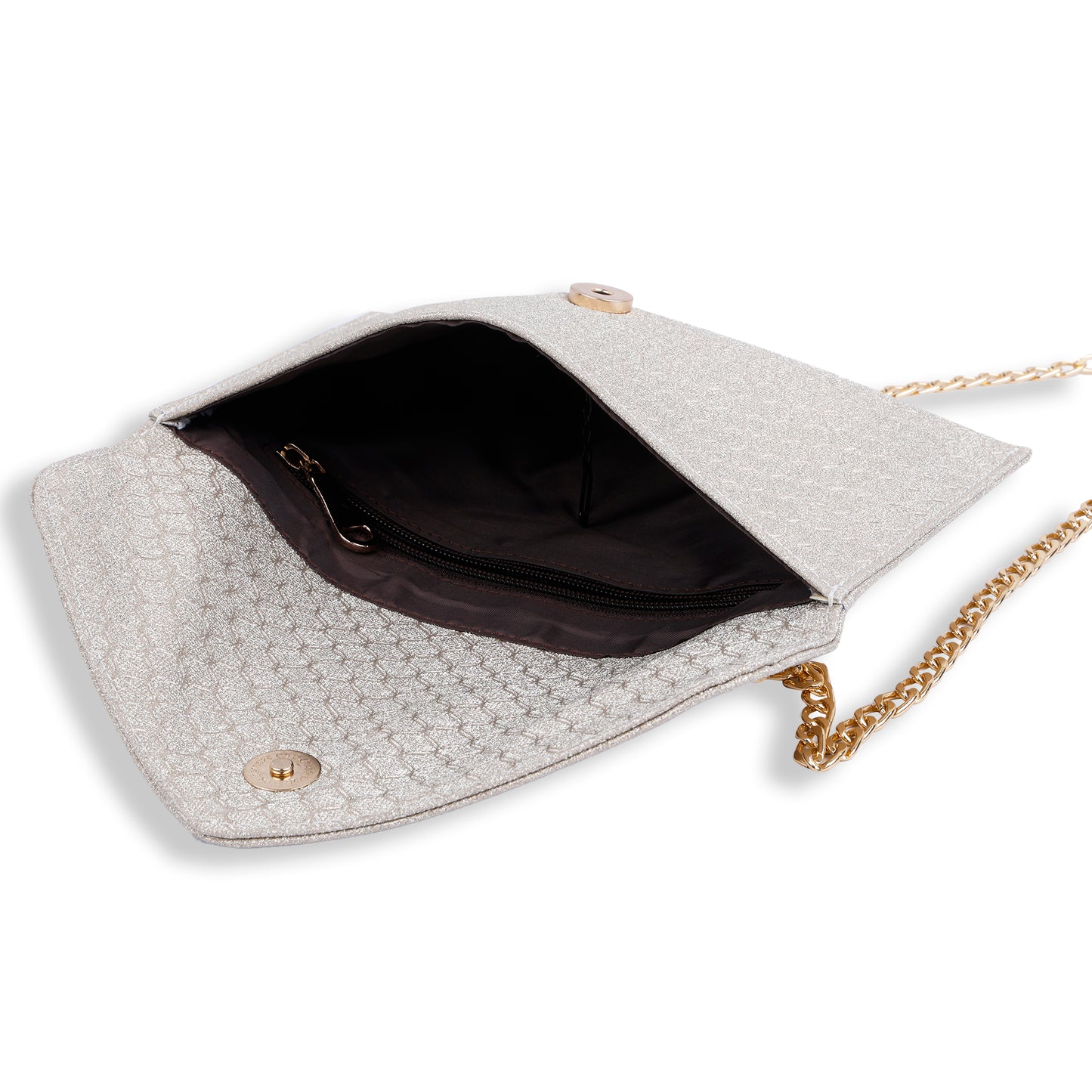 Silver Envelope Clutch Purse