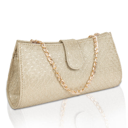 Women Gold Clutch Bag
