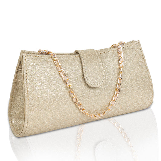 Women Gold Clutch Bag