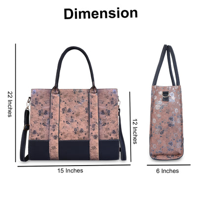 Floral Print Laptop Tote Bag