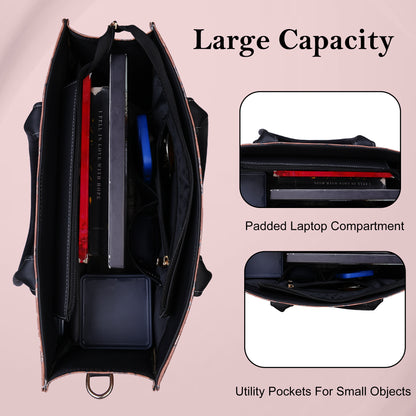 Floral Print Laptop Tote Bag