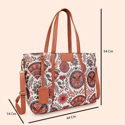 Multicolor Boho Floral Print Tote Handbag for Women