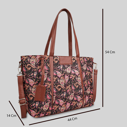 Multicolor Boho Floral Print Tote Handbag for Women