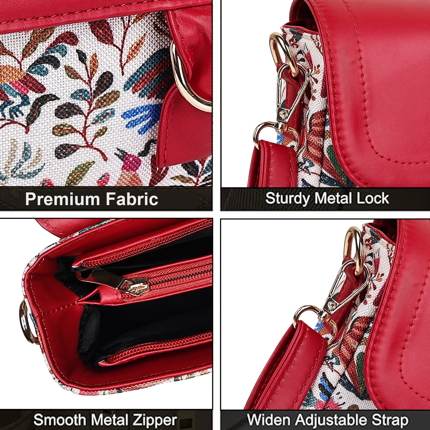 Multicolor Boho Floral Print Flap Sling Bag for Women