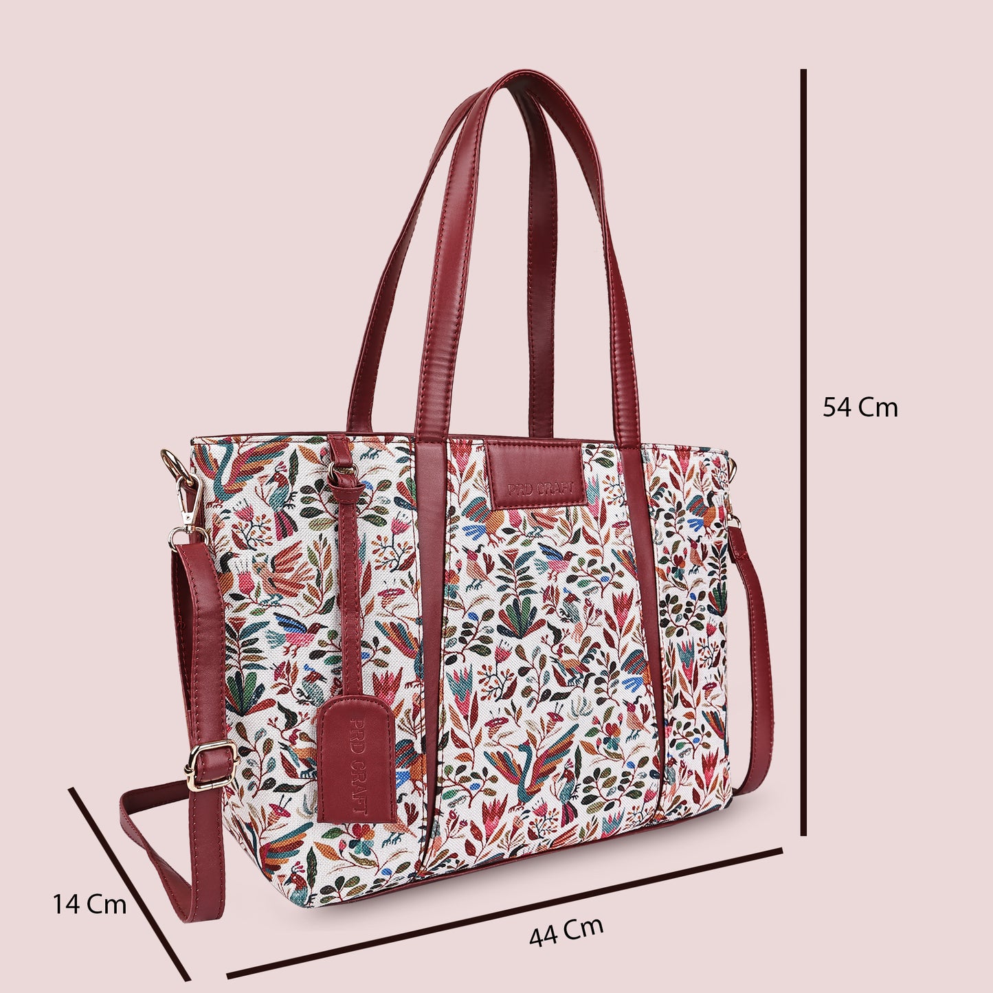 Multicolor Boho Floral Print Tote Handbag for Women