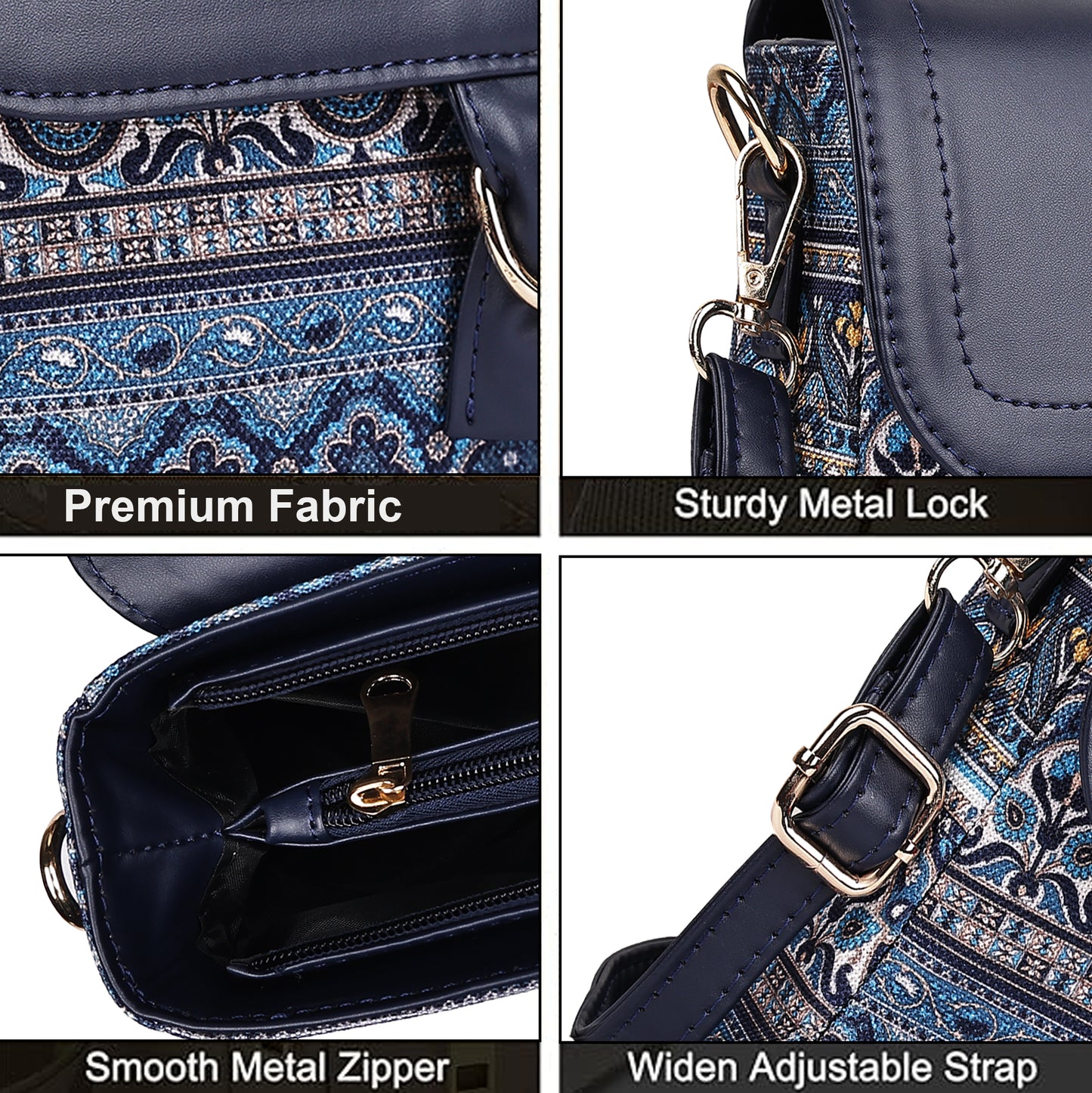 Multicolor Boho Floral Print Flap Sling Bag for Women