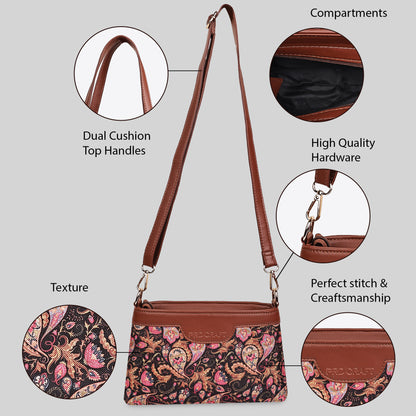 Boho Floral Printed Sling Bags for Women