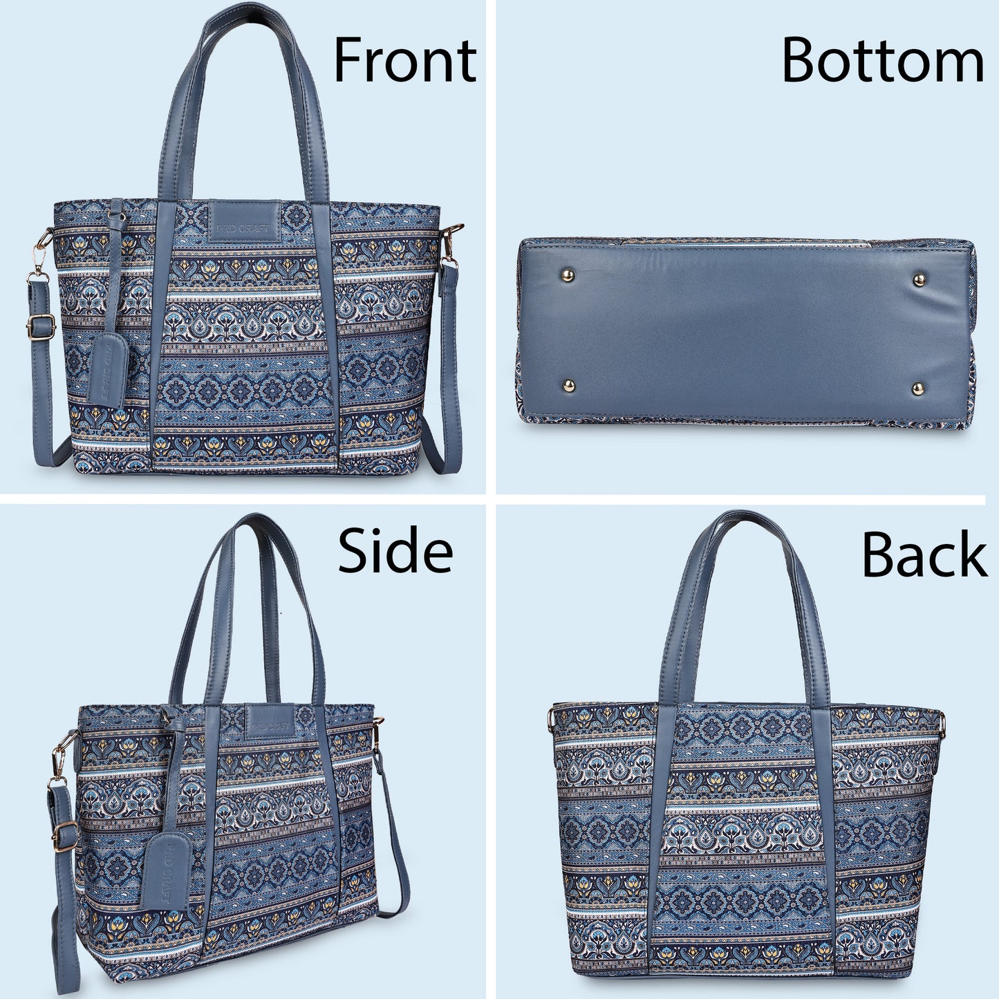 Multicolor Boho Floral Print Tote Handbag for Women
