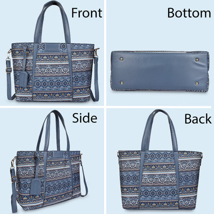 Multicolor Boho Floral Print Tote Handbag for Women