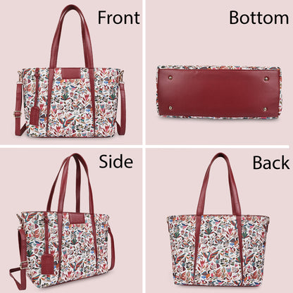 Multicolor Boho Floral Print Tote Handbag for Women