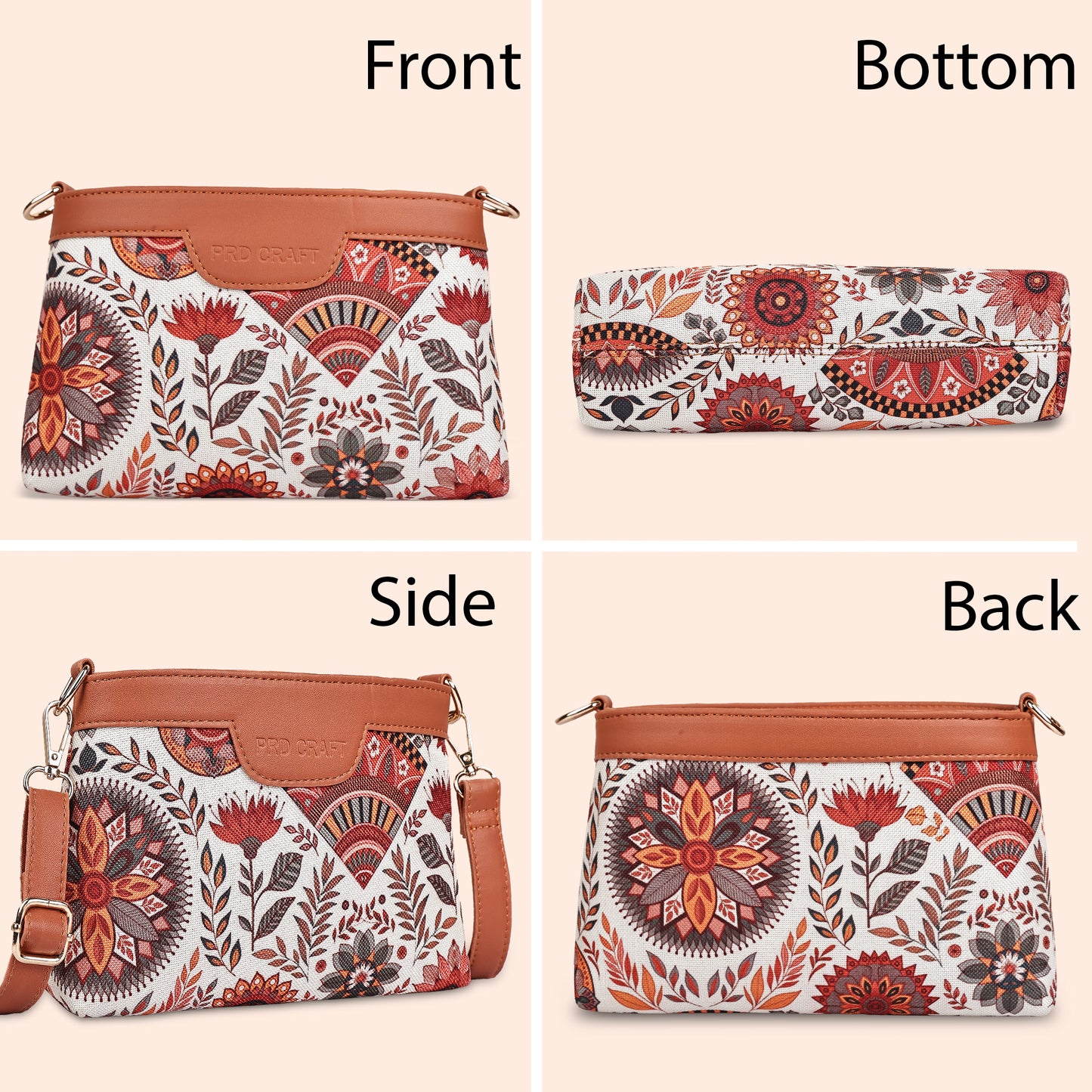 Boho Floral Printed Sling Bags for Women