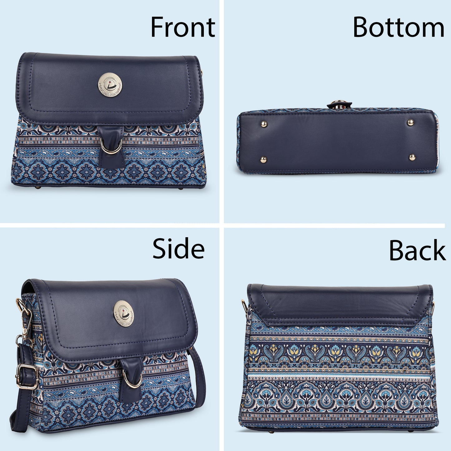 Multicolor Boho Floral Print Flap Sling Bag for Women
