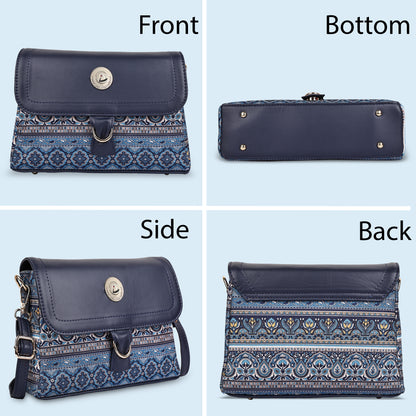 Multicolor Boho Floral Print Flap Sling Bag for Women