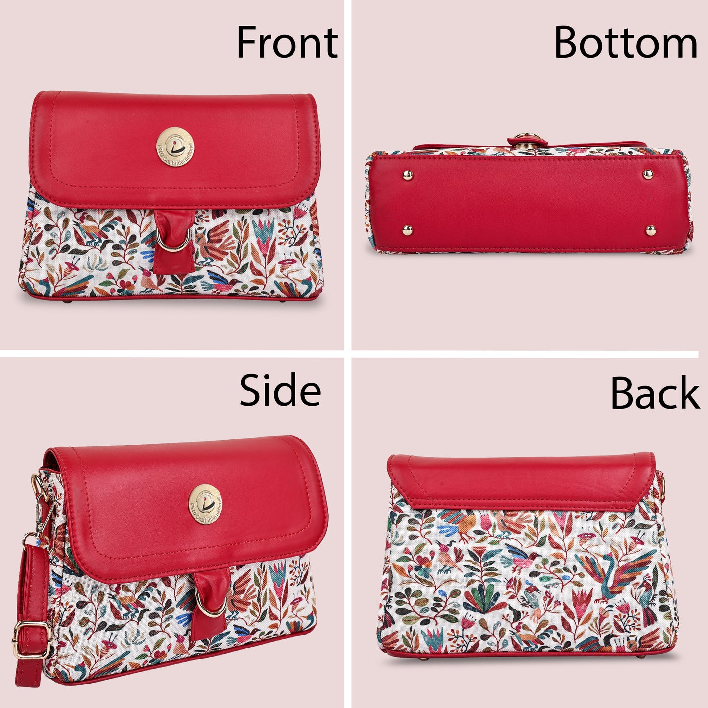 Multicolor Boho Floral Print Flap Sling Bag for Women