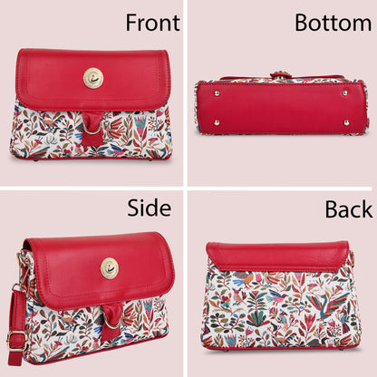 Multicolor Boho Floral Print Flap Sling Bag for Women