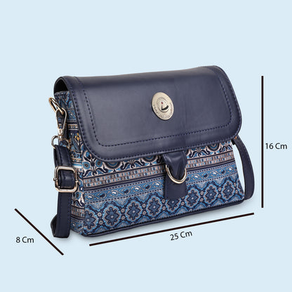 Multicolor Boho Floral Print Flap Sling Bag for Women