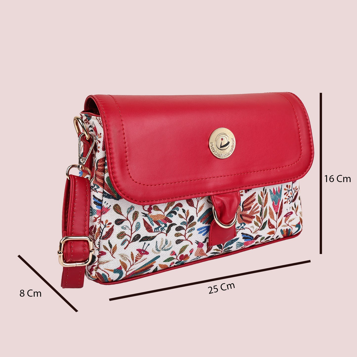 Multicolor Boho Floral Print Flap Sling Bag for Women