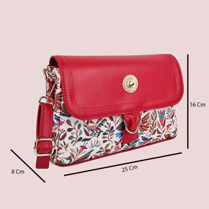 Multicolor Boho Floral Print Flap Sling Bag for Women