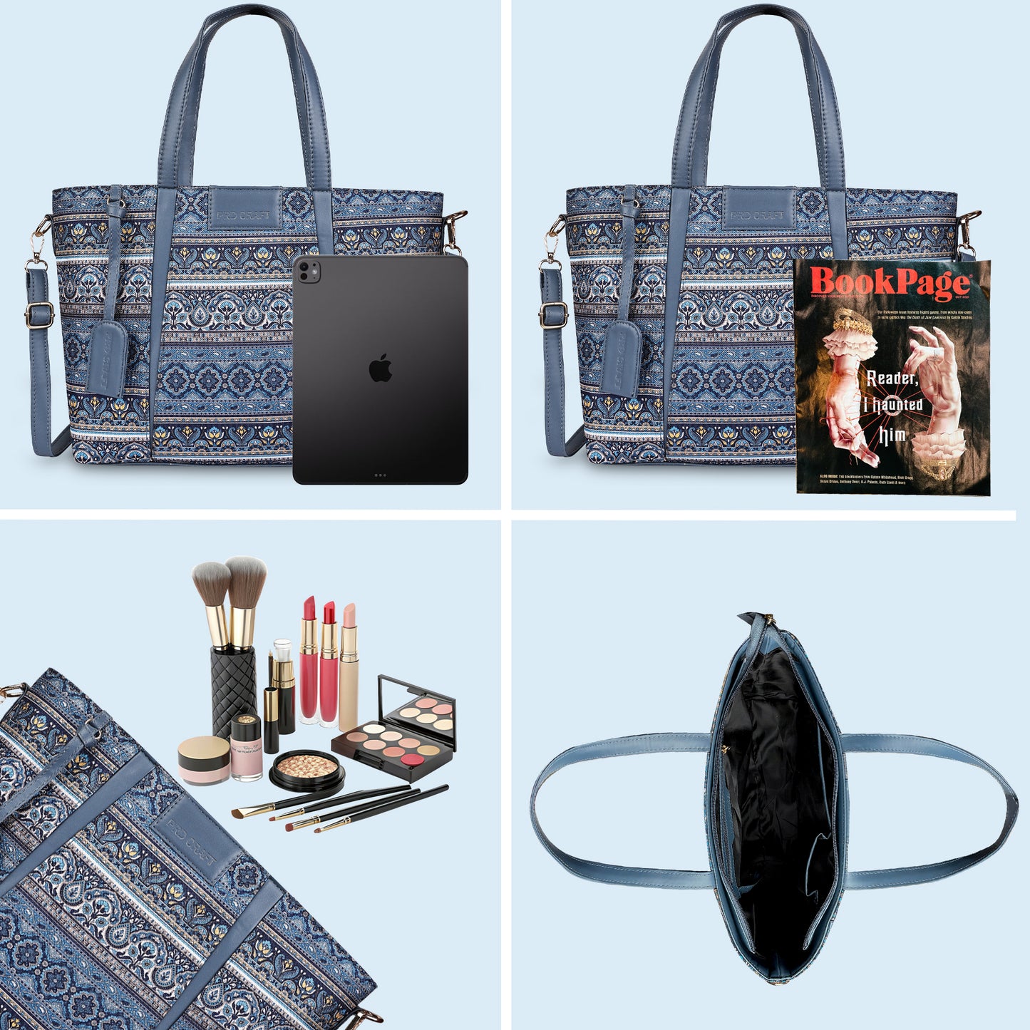 Multicolor Boho Floral Print Tote Handbag for Women