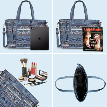 Multicolor Boho Floral Print Tote Handbag for Women