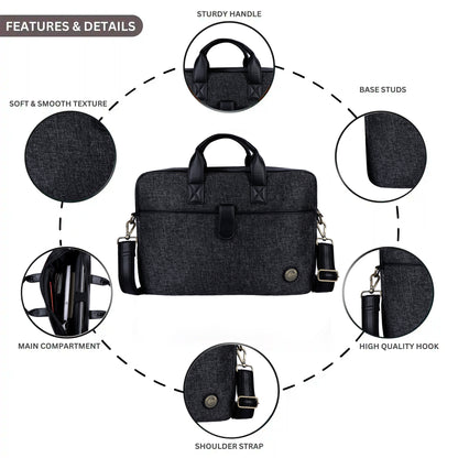 Jute Leather Briefcase for Men And Women