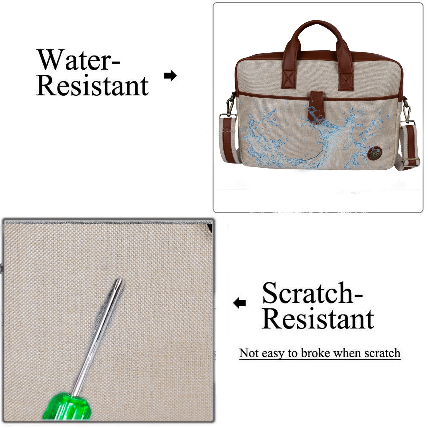 Jute Leather Briefcase for Men And Women