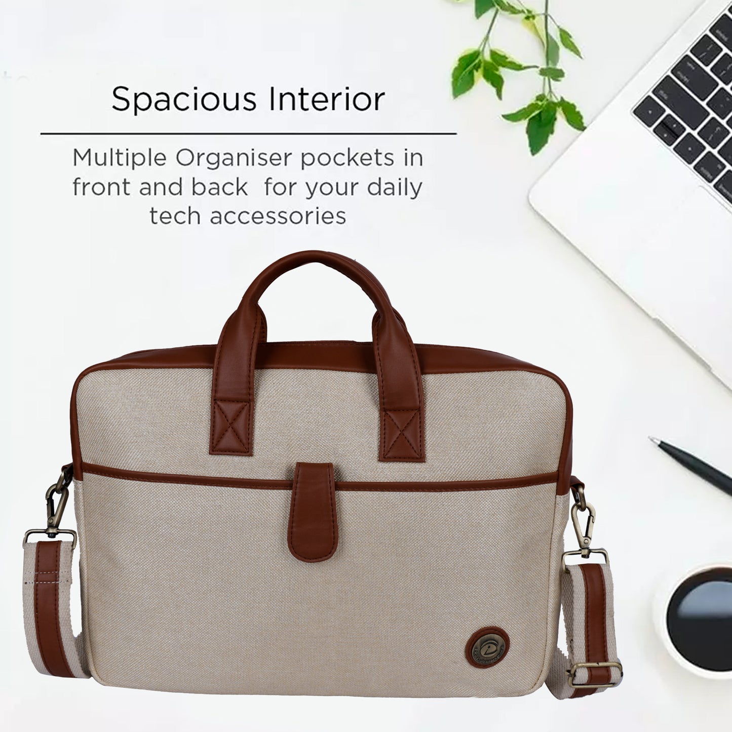 Jute Leather Briefcase for Men And Women