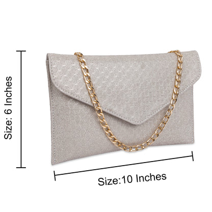 Silver Envelope Clutch Purse