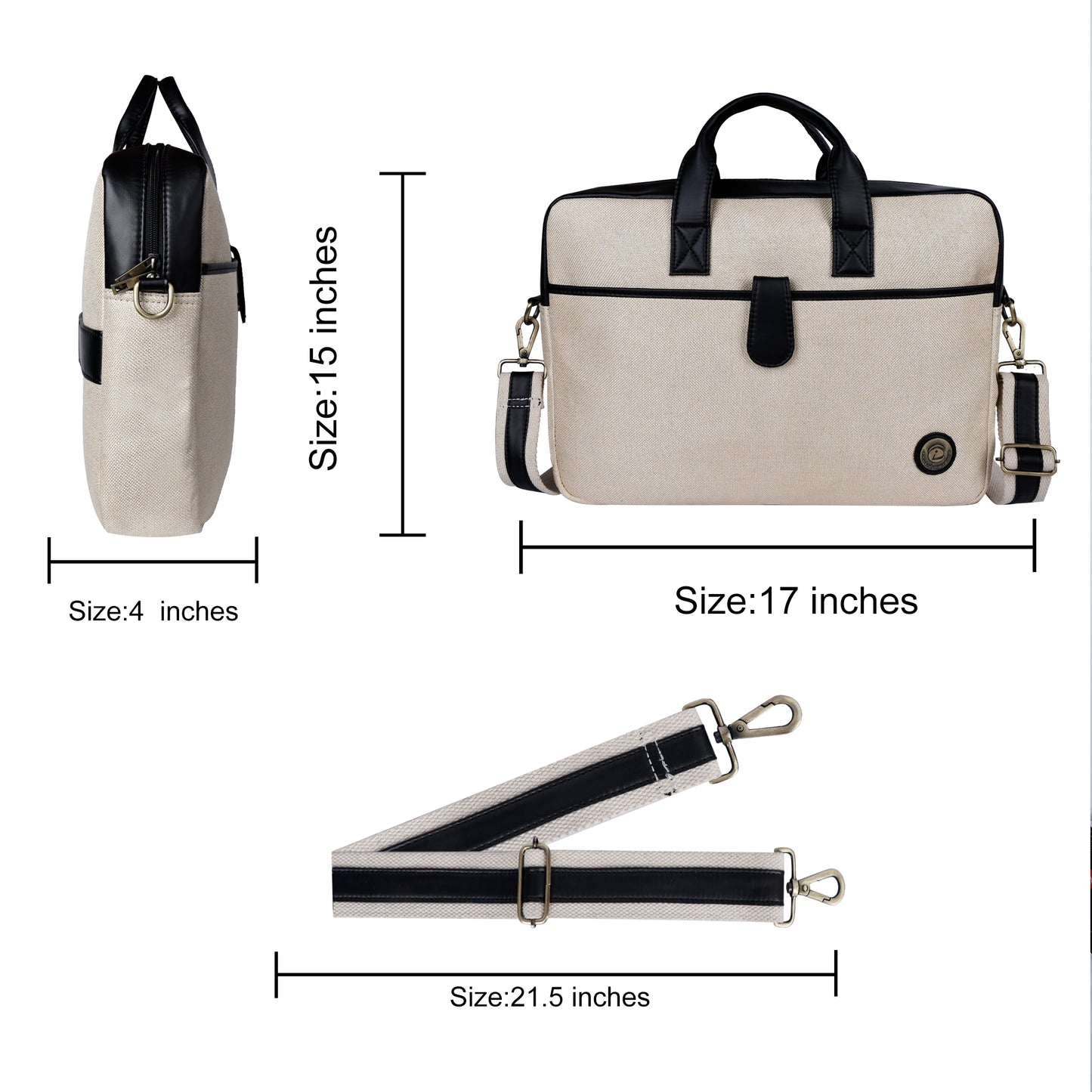 Jute Leather Briefcase for Men And Women